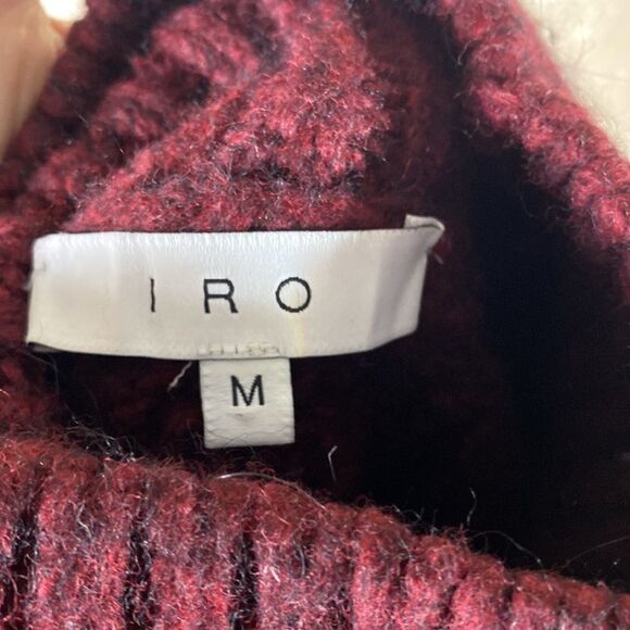 IRO women’s medium vasen heavy knit wool alpaca distressed turtleneck sweater - Picture 8 of 9